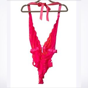 Fashion Nova Hot Pink Lace Chemise